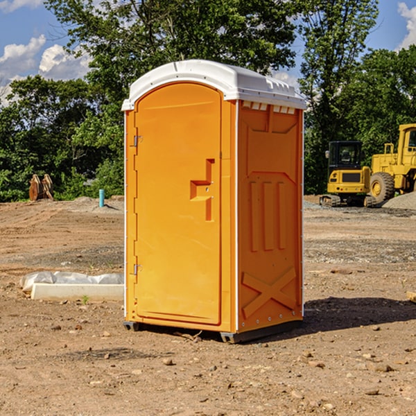 how often are the portable restrooms cleaned and serviced during a rental period in Evans